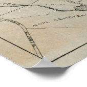 Poster Carte vintage de Worcester MA (1891) (Coin)