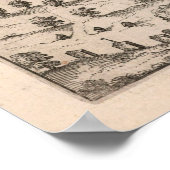 Poster Carte vintage de Zurich Suisse (1581) (Coin)