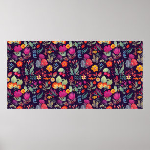 Poster Carte vintage décorative motif sans faille i