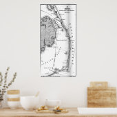 Poster Carte vintage des banques extérieures (1862) BW (Cuisine)