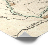 Poster Carte vintage des Grands Lacs (Coin)