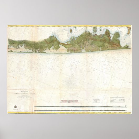 Poster Carte vintage des Hamptons (1857) (Devant)