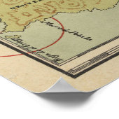 Poster Carte vintage des îles Canaries (1916) (Coin)