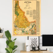 Poster Carte vintage des minéraux et des ressources natur (Bureau à domicile)