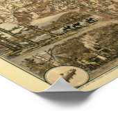 Poster Carte vintage des Montagnes Blanches New Hampshire (Coin)