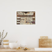 Poster Carte vintage des rayonnements électromagnétiques (Cuisine)