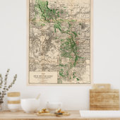 Poster Carte vintage des Rocheuses (1885) (Cuisine)
