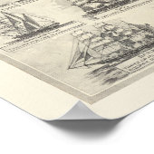 Poster Carte vintage des voiliers (Coin)