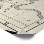 Poster Carte vintage d'Indianapolis Indiana (1921) (Coin)