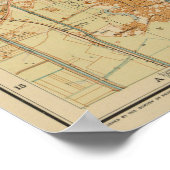 Poster Carte vintage du Caire Egypte (1920) (Coin)