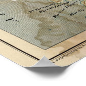 Poster Carte vintage du canal de Panama (1886) (Coin)