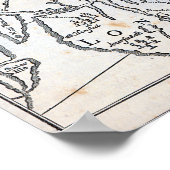 Poster Carte vintage du Connecticut (Coin)