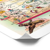 Poster Carte vintage du Dakota du Sud Imprimer (Coin)