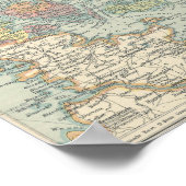 Poster Carte vintage Du Danemark (Coin)