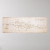 Carte vintage du lac Champlain (1759)