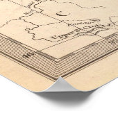 Poster Carte vintage du lac Supérieur (1832) (Coin)