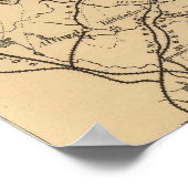 Poster Carte vintage du Maine (1894) (Coin)