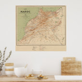 Poster Carte vintage du Maroc (1912) (Cuisine)