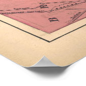 Poster Carte vintage du Massachusetts de Boston (1871) (Coin)