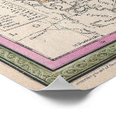 Poster Carte vintage du Mississippi (1853) (Coin)