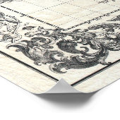 Poster Carte vintage du monde (1852) (Coin)