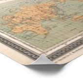 Poster Carte vintage du monde (1870) (Coin)