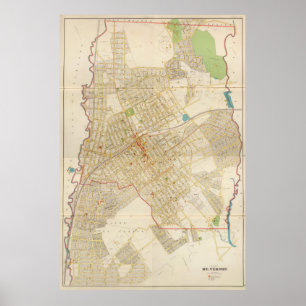 Poster Carte vintage du Mont Vernon NY (1893)