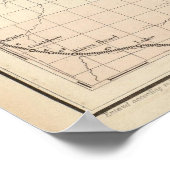 Poster Carte vintage du Nebraska (1874) (Coin)