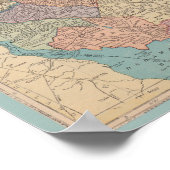 Poster Carte vintage du New Jersey (Coin)