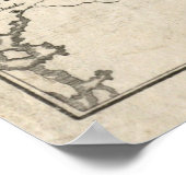 Poster Carte vintage du New Jersey (1780) (Coin)