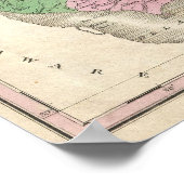 Poster Carte vintage du New Jersey (1827) (Coin)