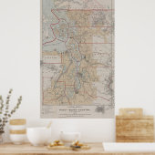 Poster Carte vintage du Puget Sound (1899) (Cuisine)