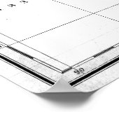 Poster Carte vintage du Tennessee (1827) BW (Coin)