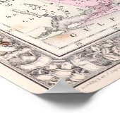 Poster Carte vintage du Texas, 1864 (Coin)