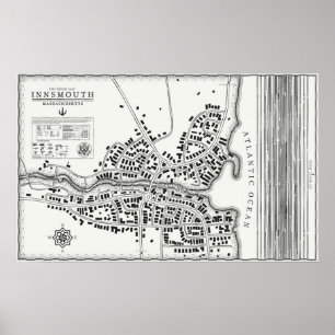 Poster Carte vintage Innsmouth