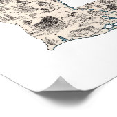 Poster Carte Vintage Louisiane (Coin)