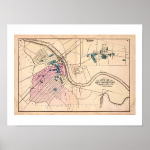 Poster Carte Vintage REPRO 1872 Nouveau-Brunswick, Prince