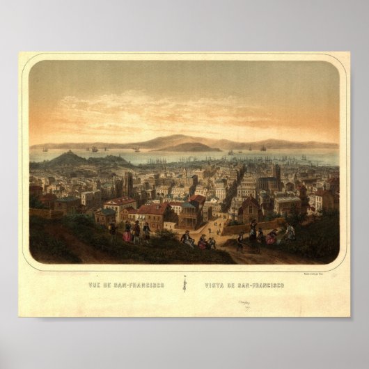 Poster Carte vintage Retro San Francisco (Devant)