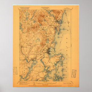 Poster Carte Vintage Rockland ME