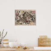 Poster Carte vintage satirique de la domination russe (Cuisine)