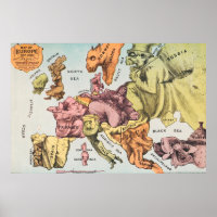 Carte vintage satirique de la domination russe