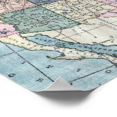 Poster Carte vintage USA (Coin)