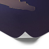 Poster Carte Vol vers l'Amérique du Sud De l'Europe (Coin)