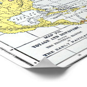 POSTER CARTE : VOYAGES ATLANTIQUES (Coin)