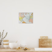 POSTER CARTE : VOYAGES ATLANTIQUES (Cuisine)