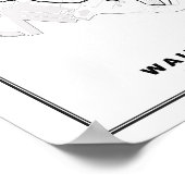 Poster Carte Waikiki Honolulu (Coin)