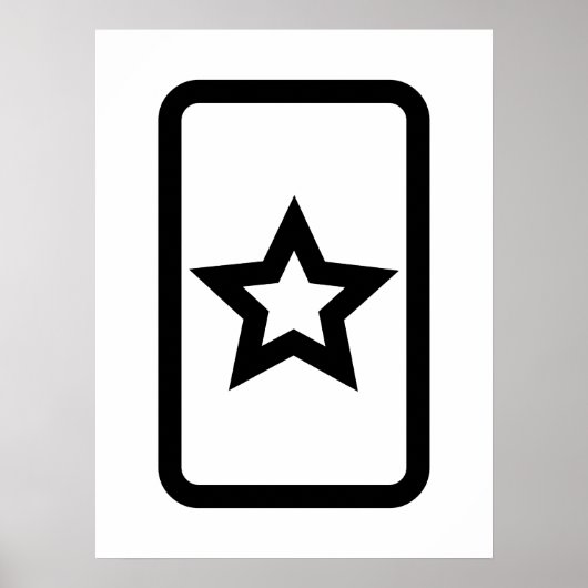 Poster Carte Zener | Hollow 5 Pointed Star (Devant)