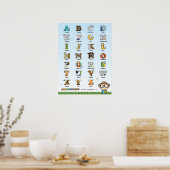 Poster Cartel de los Alphabetimals - Versión española (Cuisine)