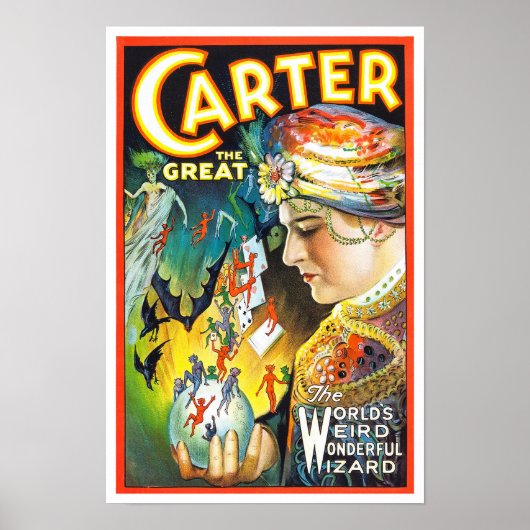 Poster Carter le Grand, 1927. Magicien de collection (Devant)