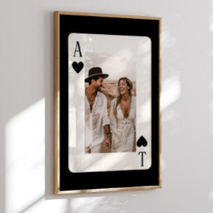 Poster Cartes à jouer de poker pour couples avec photo